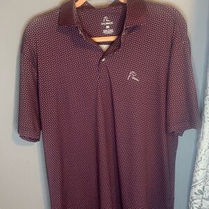 Men's Maroon Geometric Polo Shirt